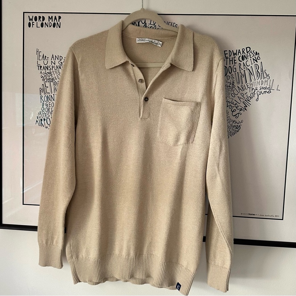 Criquet Men’s Collared Alpaca Blend Sweater Size Medium M